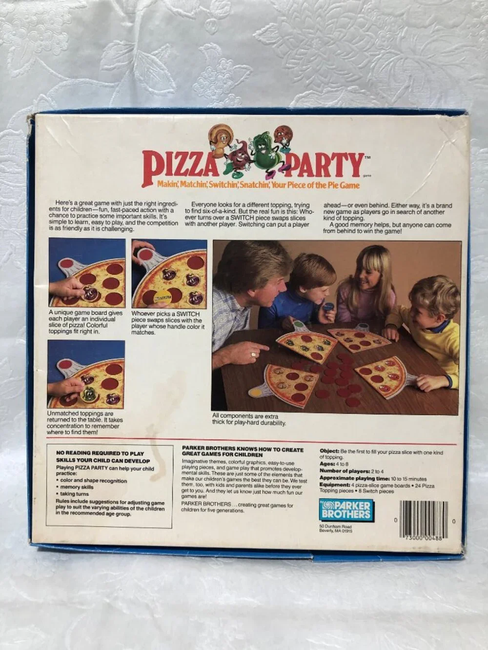Vtg Pizza Party Board Game Parker Bros 1987 Near Complete Missing 2 pcs